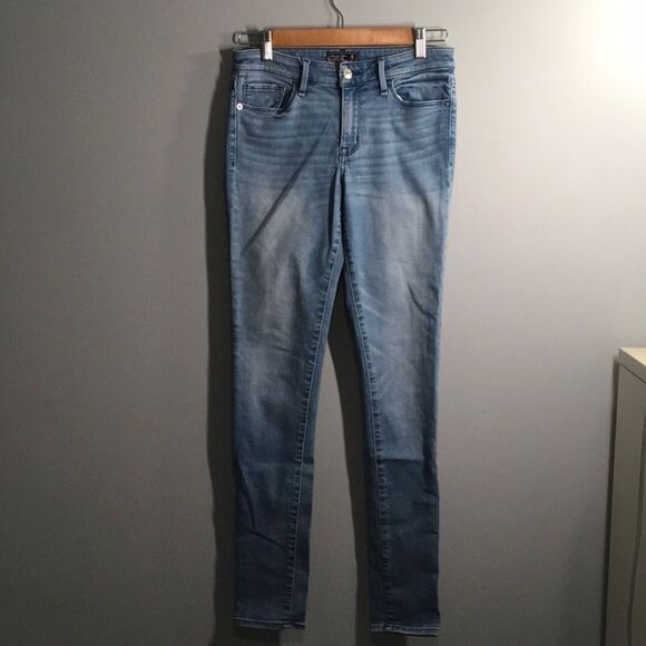 Abercrombie & Fitch jeans women's size 2L Harper super skinny blue distr… - Picture 1 of 16